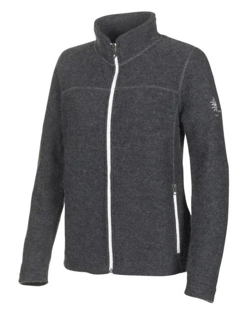 BEATA FULL ZIP, 100% FILTAD ULL — GRAPHITE MARL