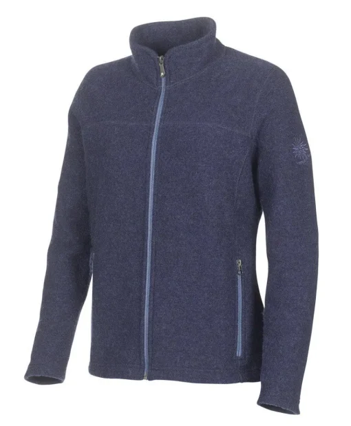 BEATA FULL ZIP, 100% FILTAD ULL — LIGHT NAVY
