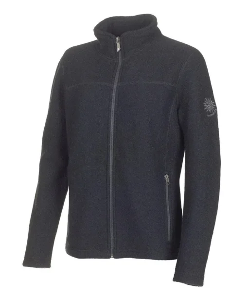 BEATA FULL ZIP, 100% FILTAD ULL — BLACK