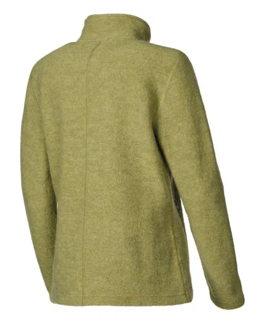 BEATA FULL ZIP, 100% FILTAD ULL — GOLDEN LIME