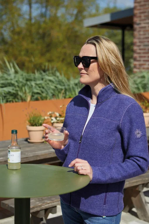 BEATA FULL ZIP, 100% FILTAD ULL — PURPLE HAZE