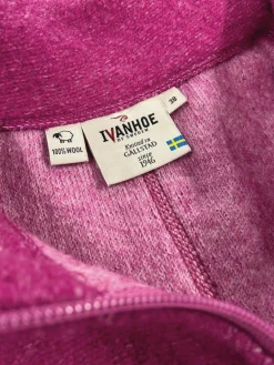 BEATA FULL ZIP, 100% FILTAD ULL — VERY BERRY