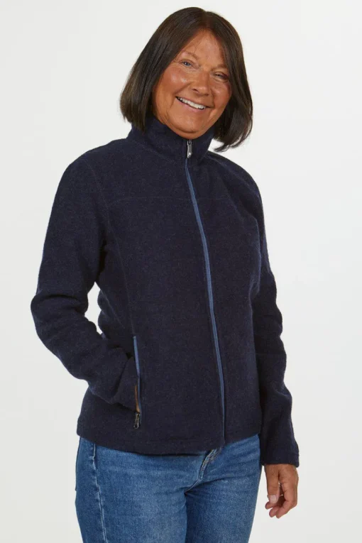 BEATA FULL ZIP, 100% FILTAD ULL — VERY BERRY