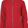 BELLA FULL ZIP, 60% FILTAD ULL, 40% LYOCELL — FIERY RED