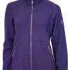 BELLA FULL ZIP, 60% FILTAD ULL, 40% LYOCELL — DARK PURPLE