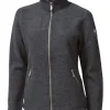 BELLA FULL ZIP, 60% FILTAD ULL, 40% LYOCELL — GRAPHITE MARL