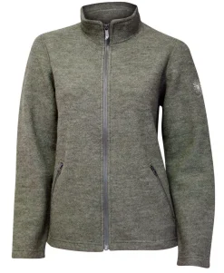 BELLA FULL ZIP, 60% FILTAD ULL, 40% LYOCELL — LICHEN GREEN