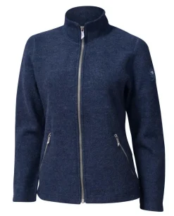 BELLA FULL ZIP, 60% FILTAD ULL, 40% LYOCELL — LIGHT NAVY