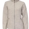 BELLA FULL ZIP, 60% FILTAD ULL, 40% LYOCELL — SAND