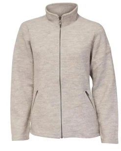 BELLA FULL ZIP, 60% FILTAD ULL, 40% LYOCELL — SAND