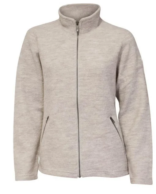 BELLA FULL ZIP, 60% FILTAD ULL, 40% LYOCELL — SAND