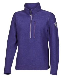 BONNIE HALF ZIP, 98% ULL — DARK PURPLE