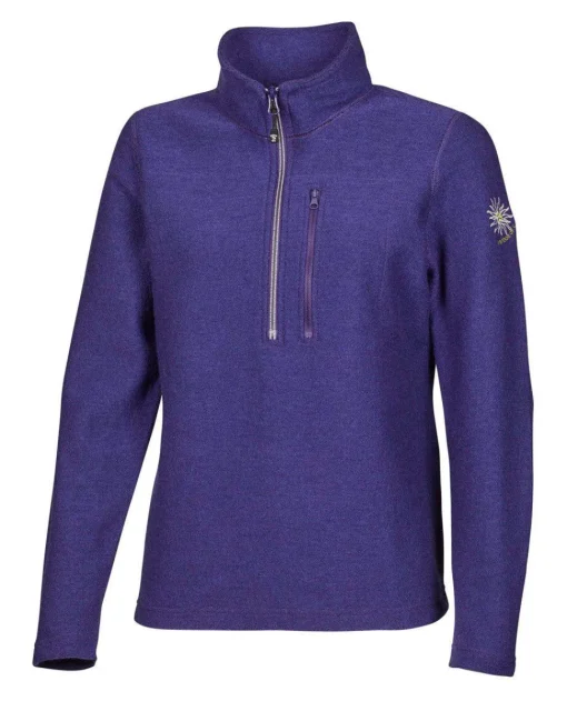 BONNIE HALF ZIP, 98% ULL — DARK PURPLE