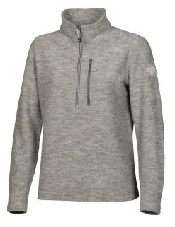 BONNIE HALF ZIP, 98% ULL — GREY MARL