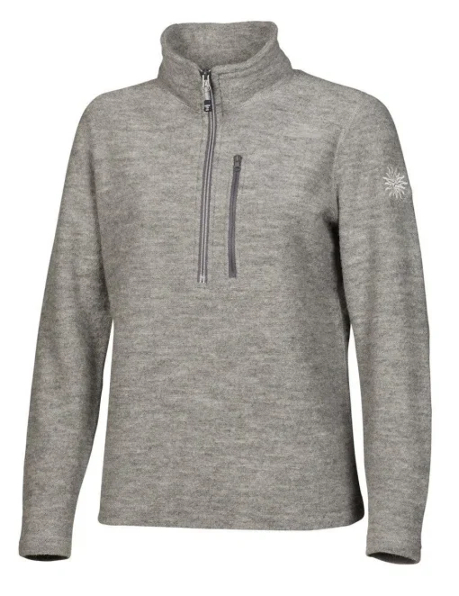 BONNIE HALF ZIP, 98% ULL — GREY MARL