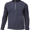 BRODAL HALF ZIP, 100% FILTAD ULL — LIGHT NAVY