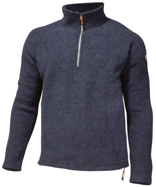 BRODAL HALF ZIP, 100% FILTAD ULL — LIGHT NAVY