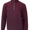 BRODAL HALF ZIP, 100% FILTAD ULL — RUBY WINE