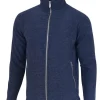 BRUNO FULL ZIP, 60% FILTAD ULL, 40% LYOCELL — LIGHT NAVY