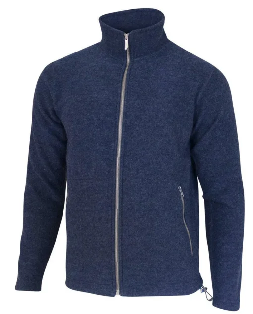BRUNO FULL ZIP, 60% FILTAD ULL, 40% LYOCELL — LIGHT NAVY