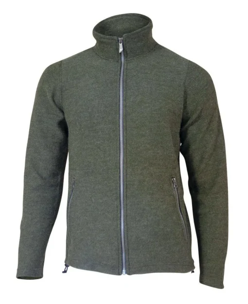 BRUNO FULL ZIP, 60% FILTAD ULL, 40% LYOCELL — LODEN GREEN