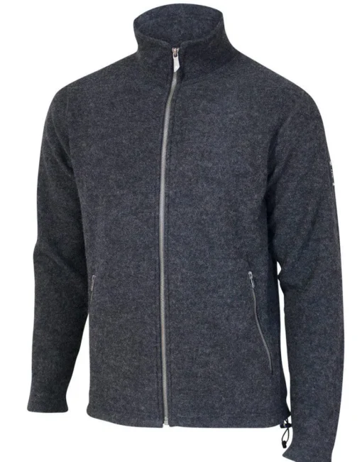 BRUNO FULL ZIP, 60% FILTAD ULL, 40% LYOCELL — GRAPHITE MARL