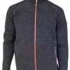 DANNY FULL ZIP, 100% FILTAD ULL — GRAPHITE MARL