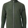 DANNY FULL ZIP, 100% FILTAD ULL — LODEN GREEN