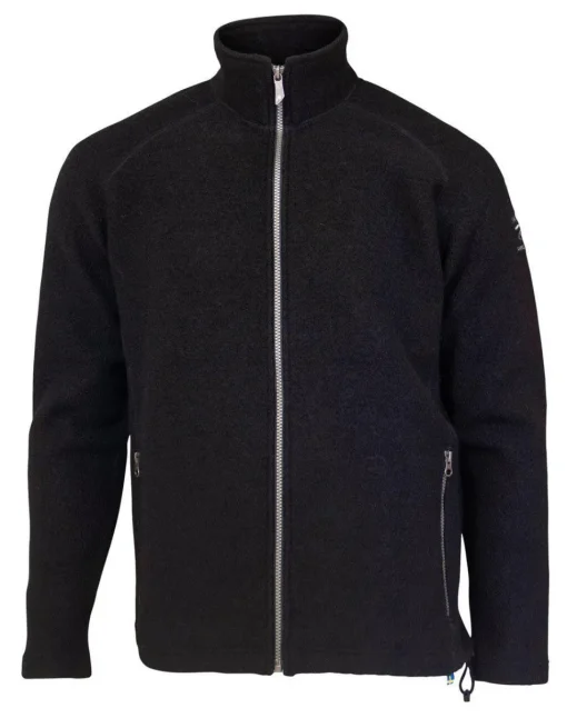 DANNY FULL ZIP, 100% FILTAD ULL — BLACK