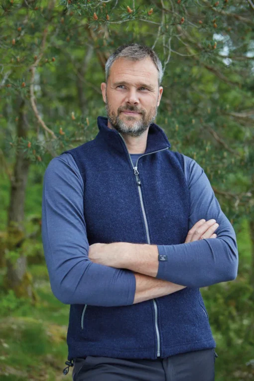 DANTE VEST, 100% FILTAD ULL — NAVY