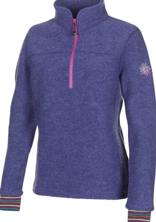 DINA HALF ZIP, 100% FILTAD ULL — PURPLE HAZE