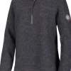 DINA HALF ZIP, 100% FILTAD ULL — GRAPHITE MARL