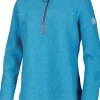 DINA HALF ZIP, 100% FILTAD ULL — TURQUOISE