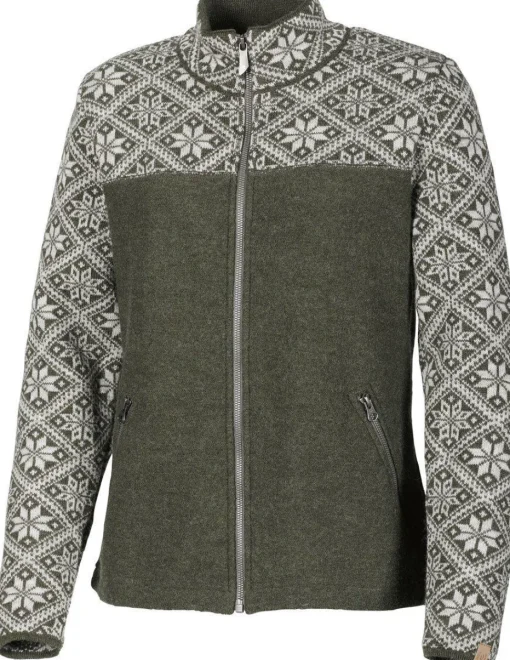 ELLIE FULL ZIP, 100% ULL — LODEN GREEN