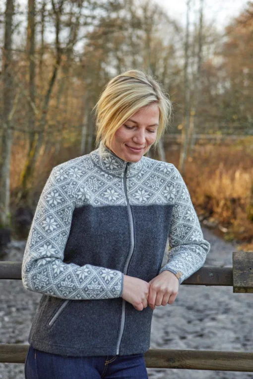ELLIE FULL ZIP, 100% ULL — LODEN GREEN