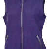 FLORA VEST, 60% FILTAD ULL, 40% LYOCELL — DARK PURPLE