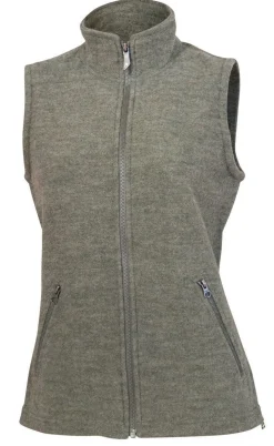 FLORA VEST, 60% FILTAD ULL, 40% LYOCELL — LICHEN GREEN