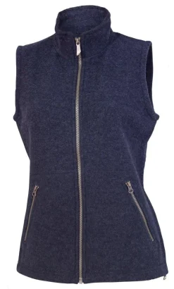 FLORA VEST, 60% FILTAD ULL, 40% LYOCELL — LIGHT NAVY