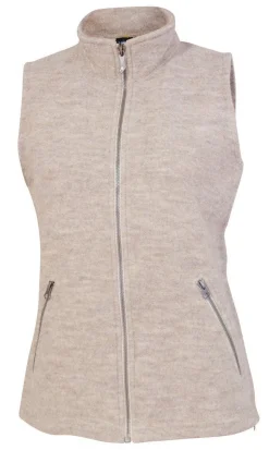 FLORA VEST, 60% FILTAD ULL, 40% LYOCELL — SAND