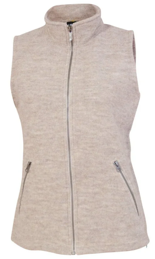FLORA VEST, 60% FILTAD ULL, 40% LYOCELL — SAND