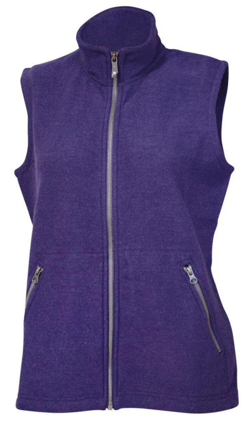 FLORA VEST, 60% FILTAD ULL, 40% LYOCELL — DARK PURPLE