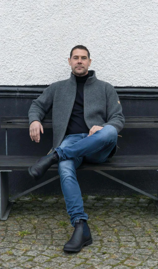GY BRUNSTORP, 100% FILTAD ULL — LIGHT NAVY