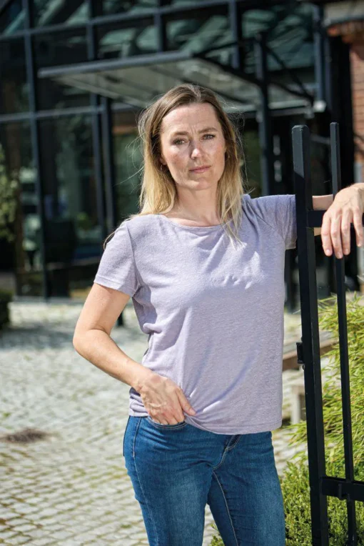 GY LEILA T-SHIRT — LAVENDER GRAY