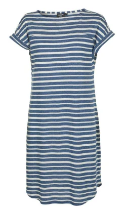 GY LIZ DRESS STRIPE — DENIM