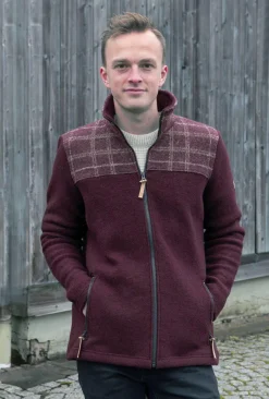 GY LUMBER JACKET, 100% FILTAD ULL — RUBY WINE