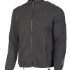 HADAR FULL ZIP, 100% EXTRA FINE MERINOULL — GRAPHITE MARL