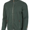 HADAR FULL ZIP, 100% EXTRA FINE MERINOULL — RIFLE GREEN