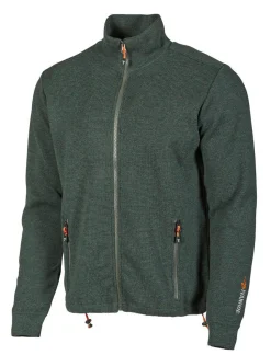 HADAR FULL ZIP, 100% EXTRA FINE MERINOULL — RIFLE GREEN