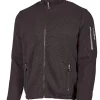 HADAR FULL ZIP WINDBREAKER, 100% EXTRA FINE MERINOULL — BLACK