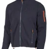 HADAR FULL ZIP WINDBREAKER, 100% EXTRA FINE MERINOULL — NAVY